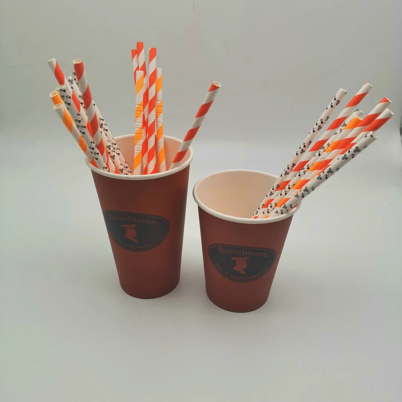 6*197mm Biodegradable Disposable Wrapped Paper Straws