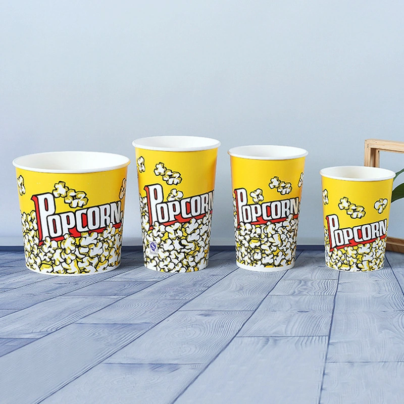 Food Grade Disposable Custom Printed Popcorn Paper Cup Bucket