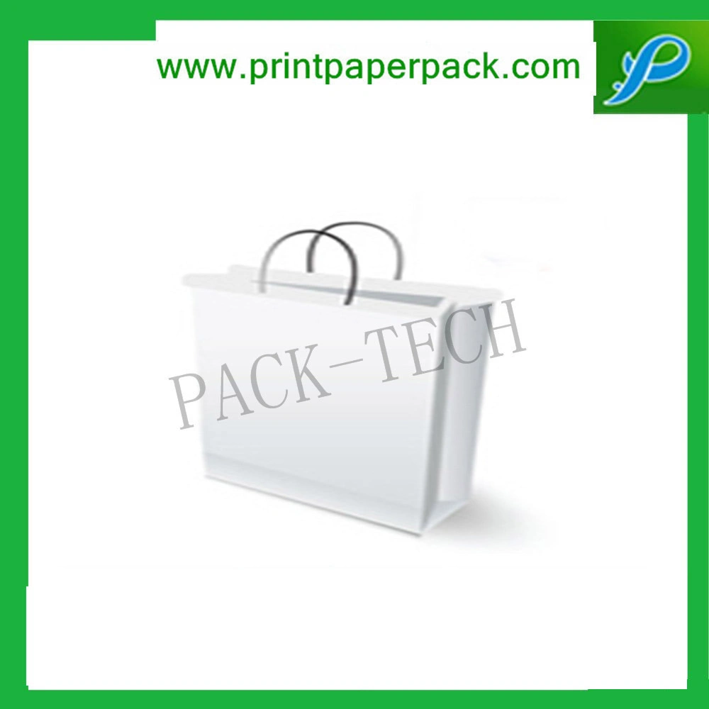 High Quanlity Solid Whole White Flat Handle Paper Carrier Bag