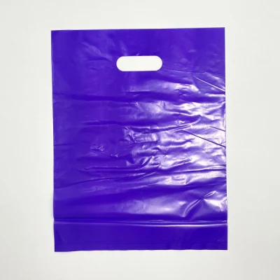 200 розовых и фиолетовых сверхтолстых глянцевых пластиковых пакетов для розничной торговли толщиной 1,5 мм (9 x 12 дюймов) с вырубными ручками и без складок.